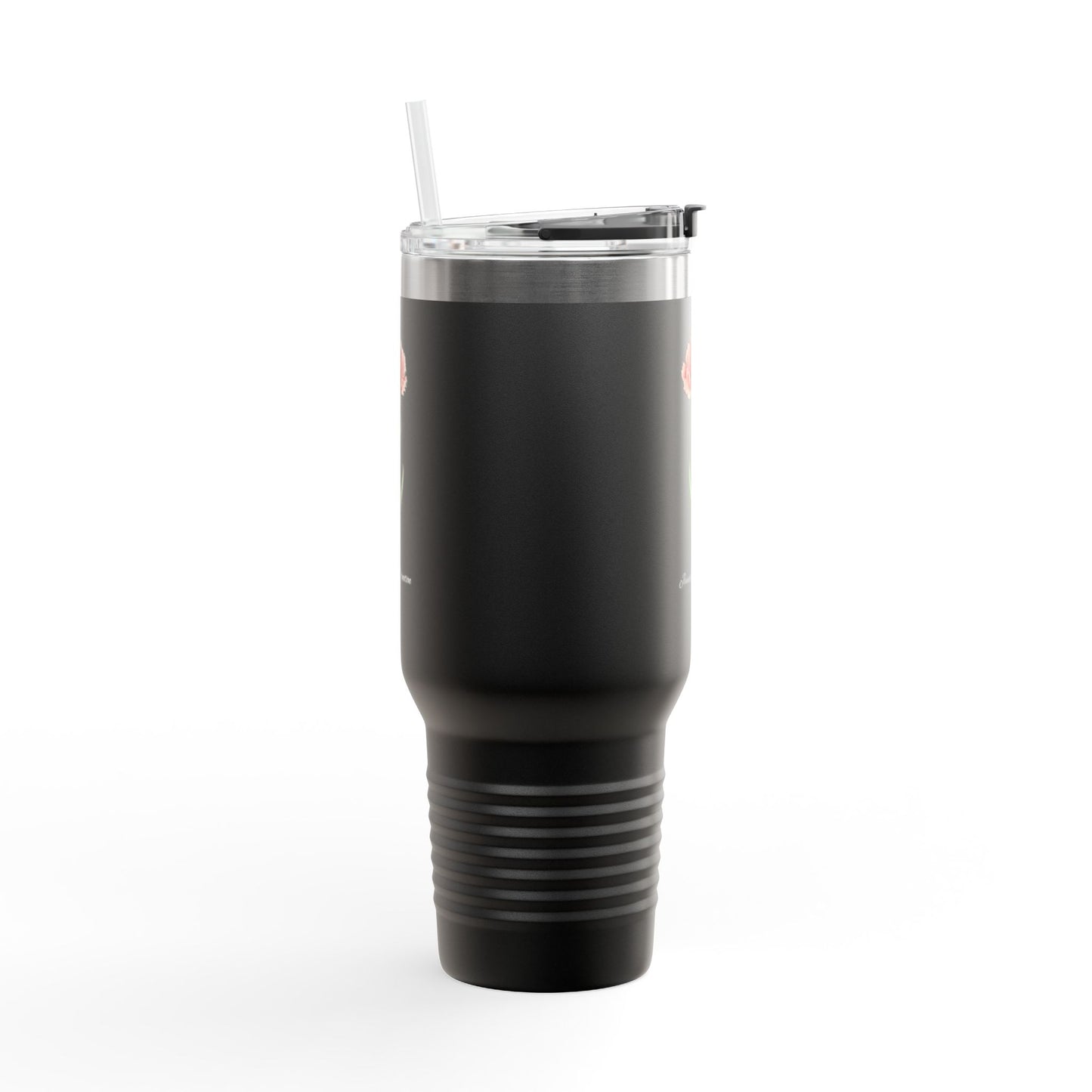 Carnation Floral Tumbler – January Birth Flower Gift | 40oz Insulated Travel Mug, Customizable — 14667