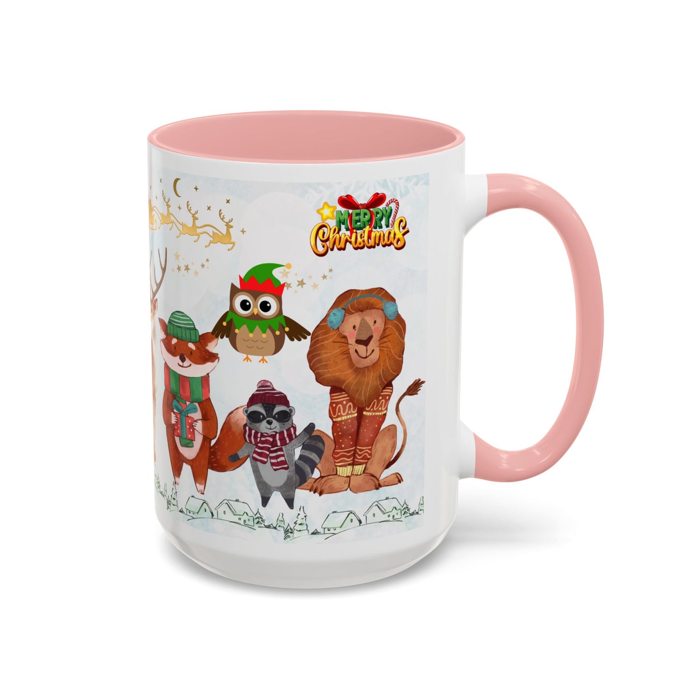 Merry Christmas, Animals - Accent Coffee Mug (11, 15oz)