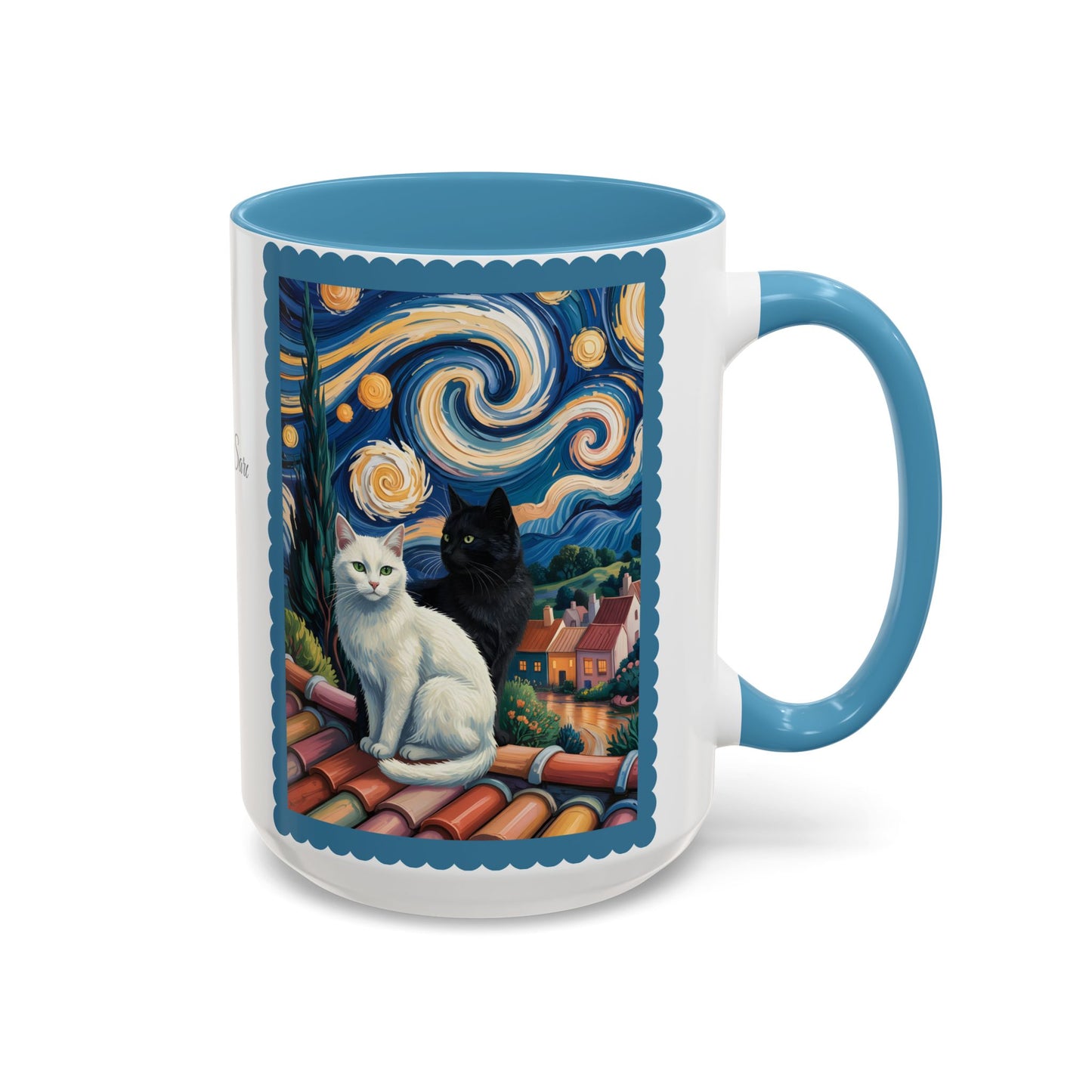 Van Gogh Inspired Cat Art Mug – Valentine’s Gift for Cat Lovers, 11oz / 15oz Coffee Mug - 14762