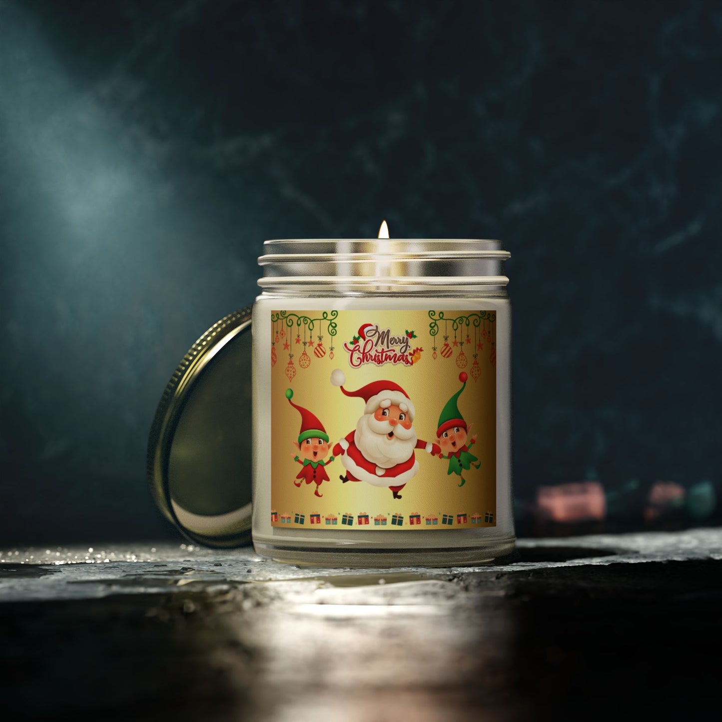 Merry Christmas - Scented Candles, Coconut Apricot Wax (4oz, 9oz)