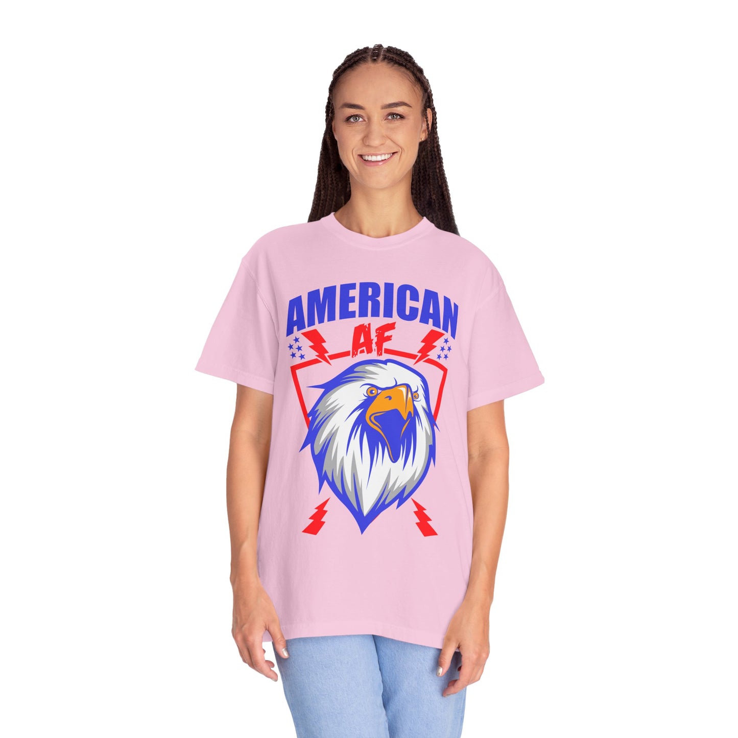 Patriotic Eagle T-Shirt, American AF Graphic Tee, Unisex Tee, 4th of July Shirt, Casual Wear, Gift for Patriots, Summer Style - 13731