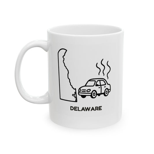"Delaware: Where the only thing more confusing than the map is why we don’t have more traffic." Ceramic Mug - 14184