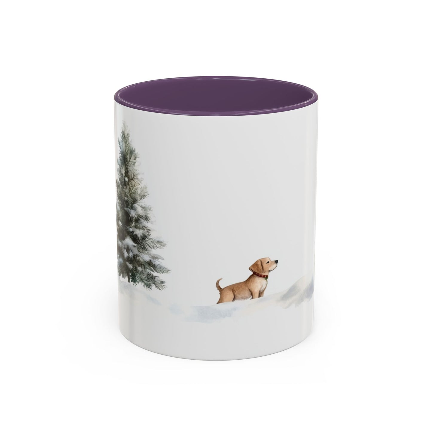 Winter Tree, Snowman & Puppy - Accent Coffee Mug (11, 15oz) - 10404