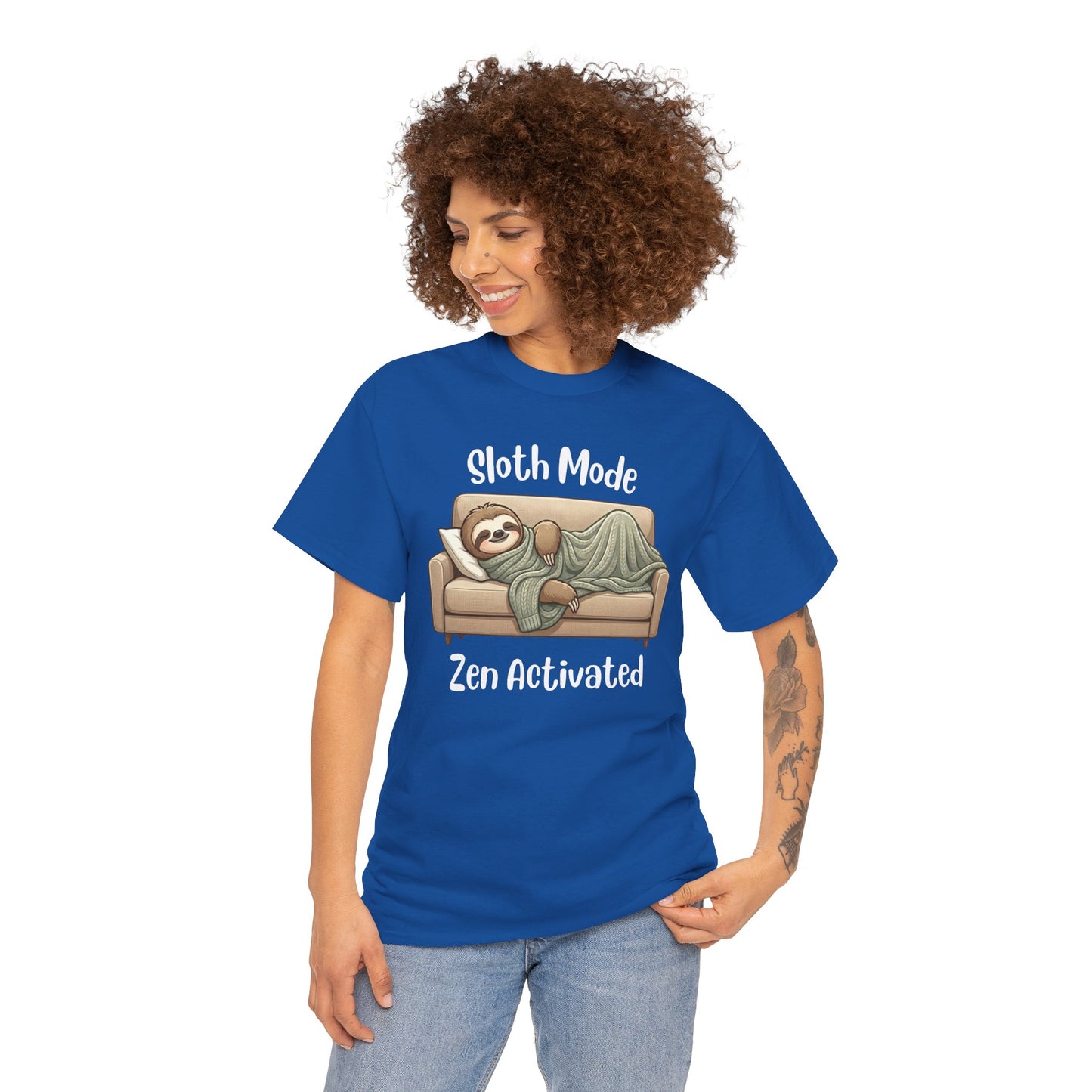 Funny Sloth T-Shirt – “Sloth Mode, Zen Activated” Cute Relaxing Tee - 14844