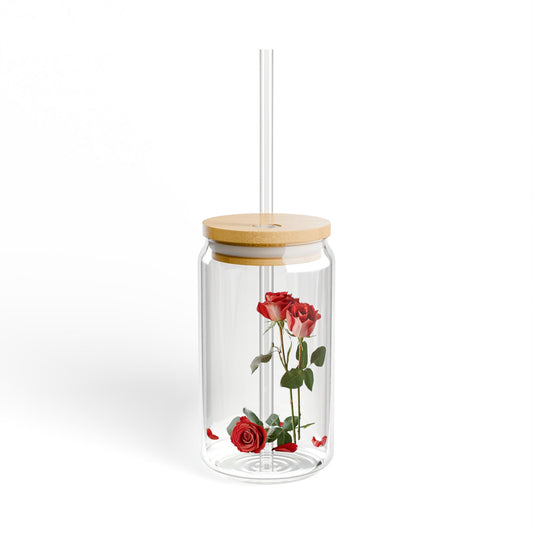 Red Roses,  Customizable - Sipper Glass, 16oz