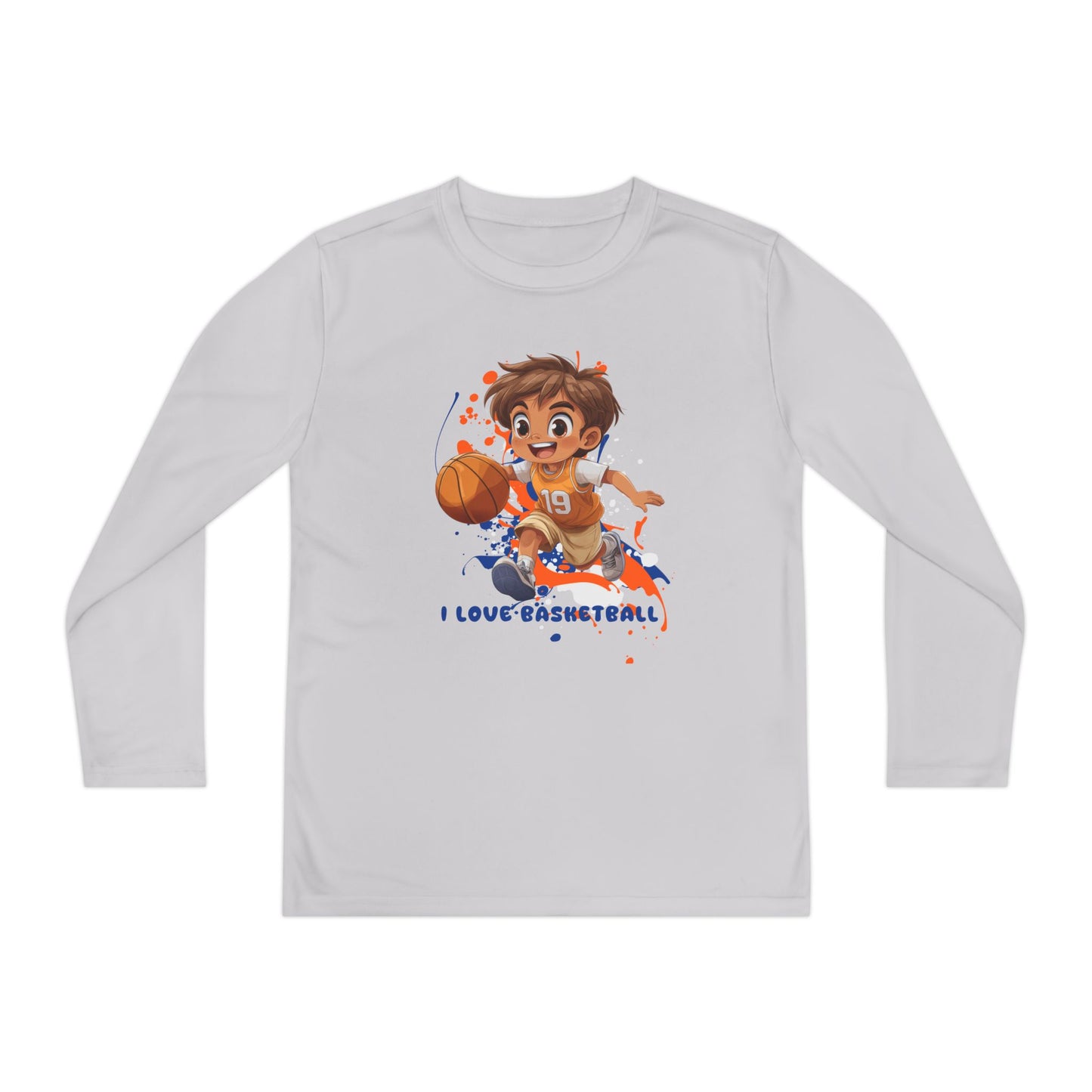 I Love Basketball - Youth Long Sleeve Competitor Tee - 11310