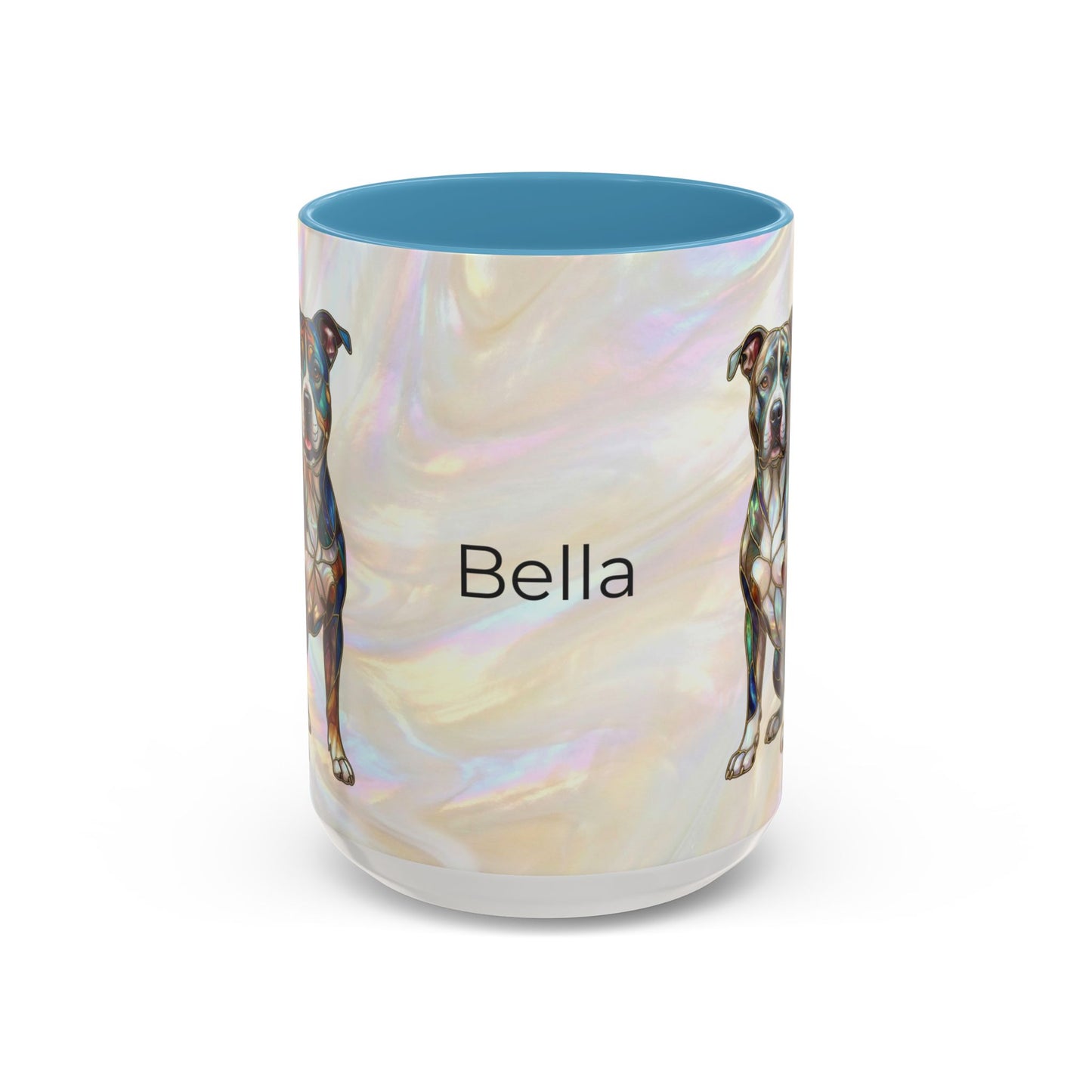 Pitbull Dog Accent Coffee Mug — Stained Glass Design (11/15oz) - 14536