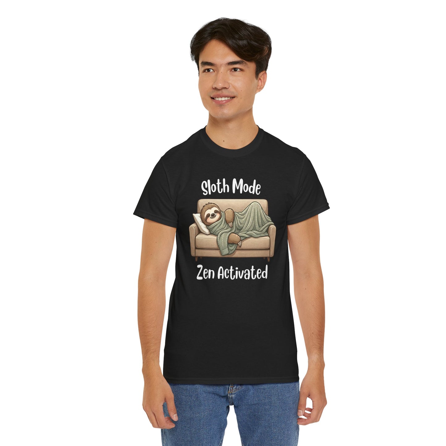 Funny Sloth T-Shirt – “Sloth Mode, Zen Activated” Cute Relaxing Tee - 14844