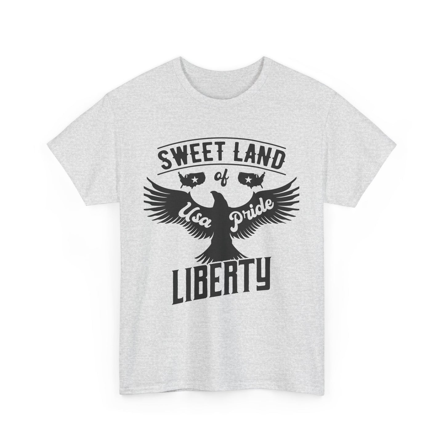 Sweet Land of Liberty Design, Unisex Heavy Cotton Tee: Patriotic T-shirt, Gift for Freedom Lovers, Casual Wear, Independence Day Shirt - 13492
