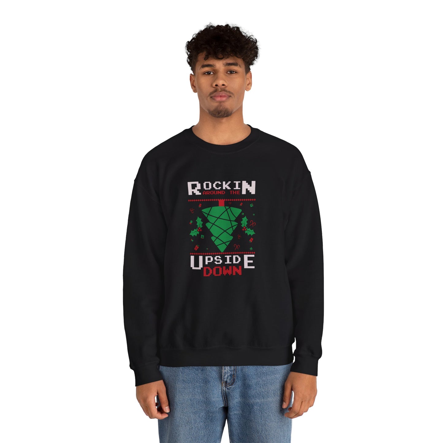 Rocking Around The Tree Upside Down - Unisex Heavy Blend™ Crewneck Sweatshirt