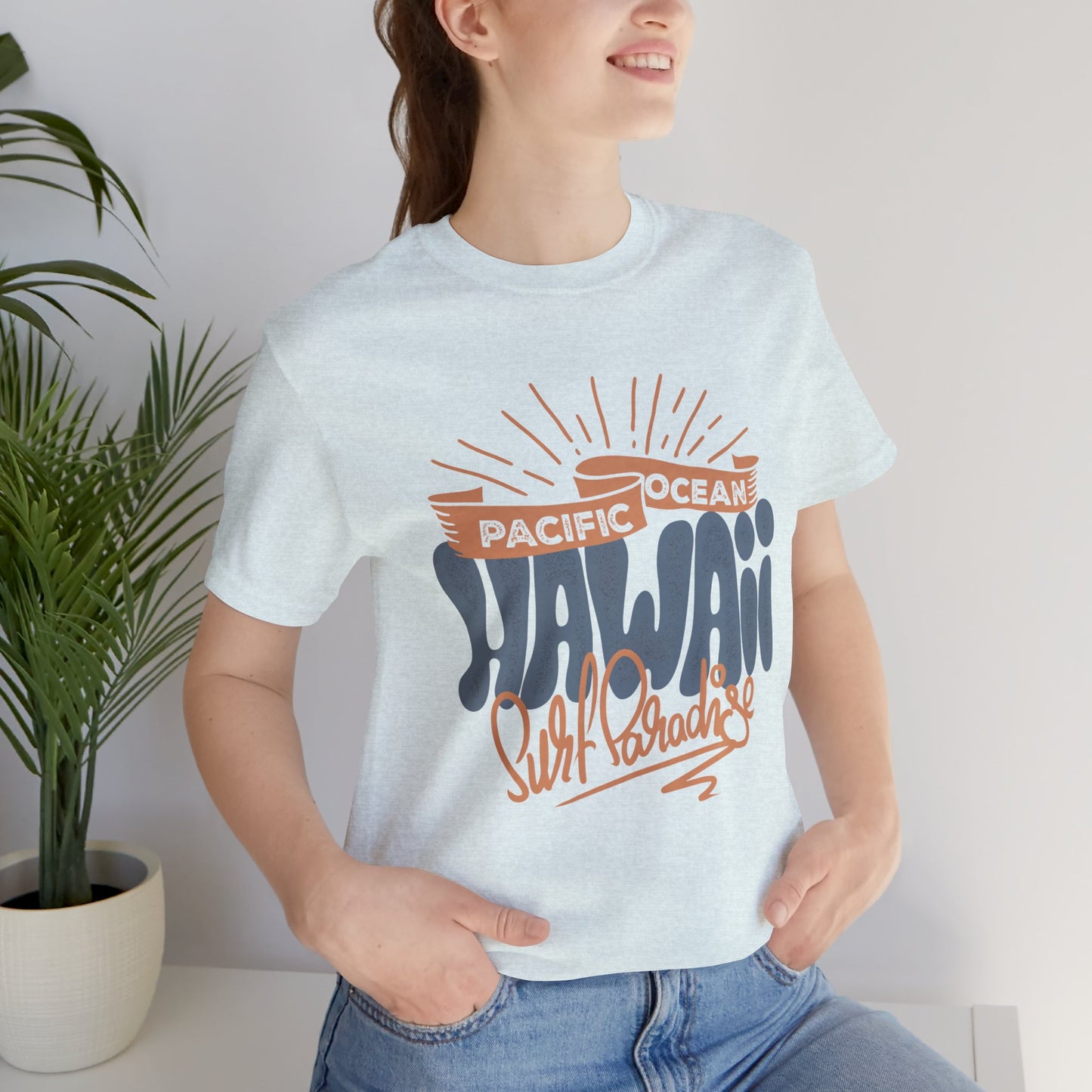 Pacific Ocean, Hawaii, Surf Paradise - Unisex Jersey Short Sleeve Tee