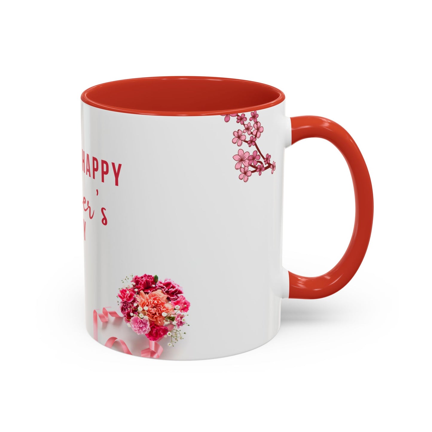 Happy Mother's Day Accent Coffee Mug - Floral Design for Moms - 11868