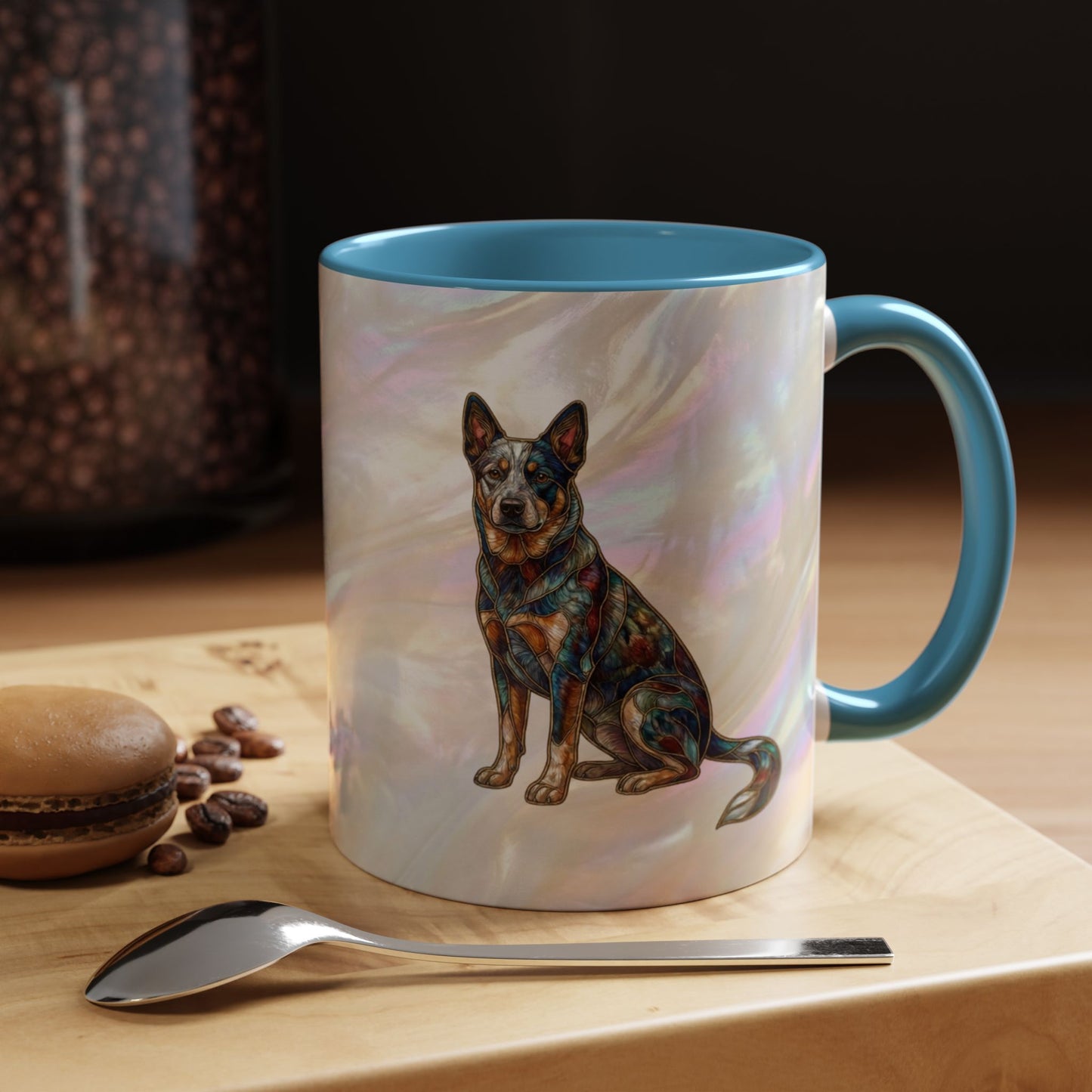 Australian Cattle Dog Accent Mug — Stained Glass Design (11/15oz) - 14613