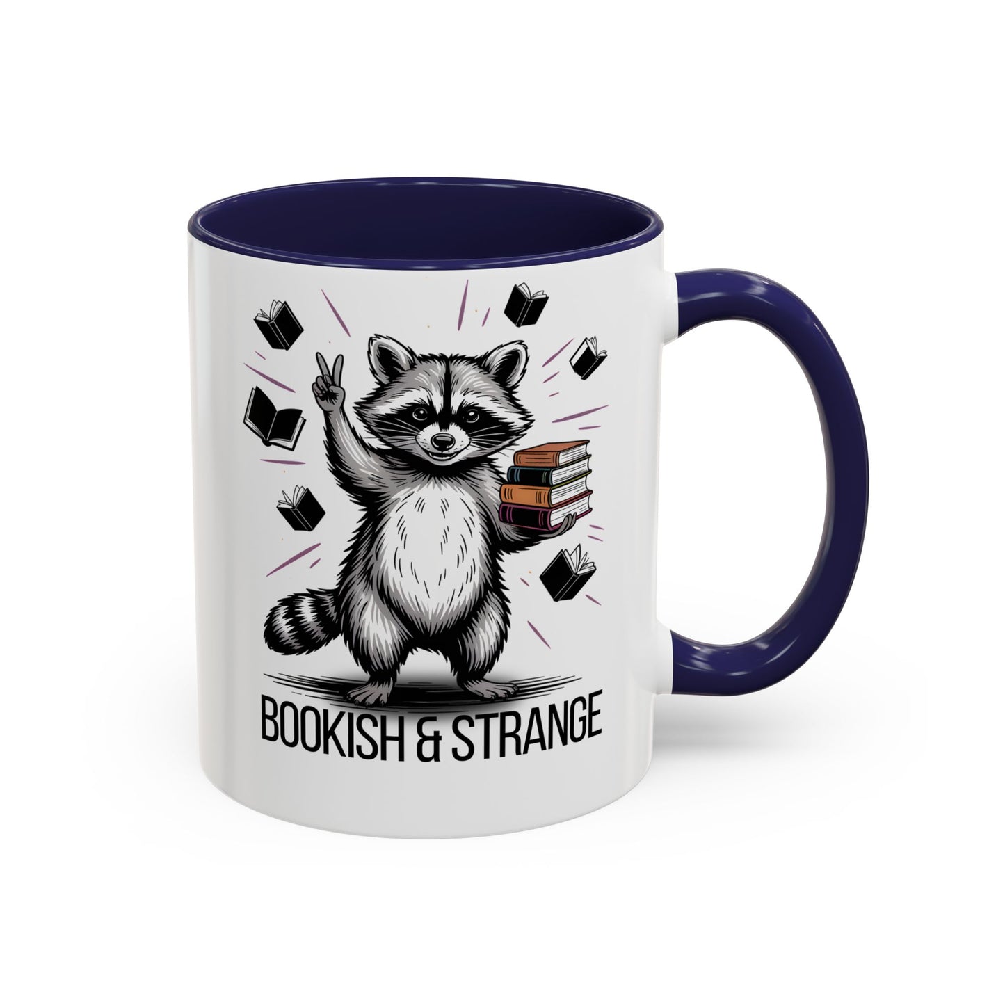 Bookish & Strange Raccoon Mug – Cute Reading Coffee Mug Gift for Book Lovers (11oz / 15oz) - 14803
