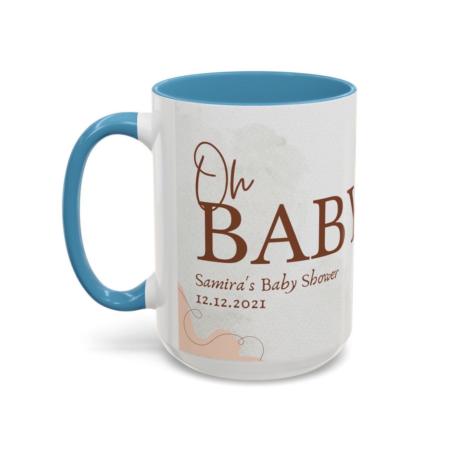 Oh Baby, Samira's Baby Shower, Customizable - Accent Coffee Mug (11, 15oz) - 10882