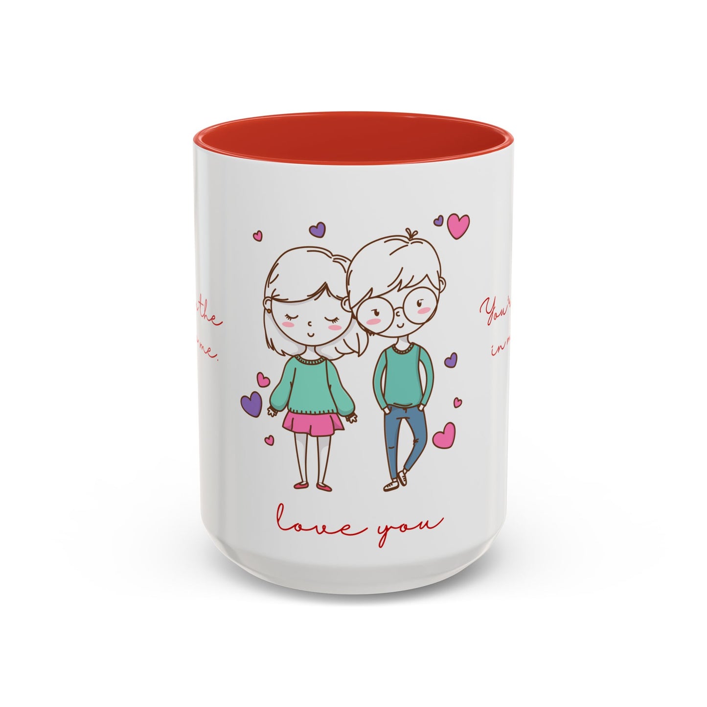 Cute Couple, Love You - Accent Coffee Mug (11, 15oz) - 11472