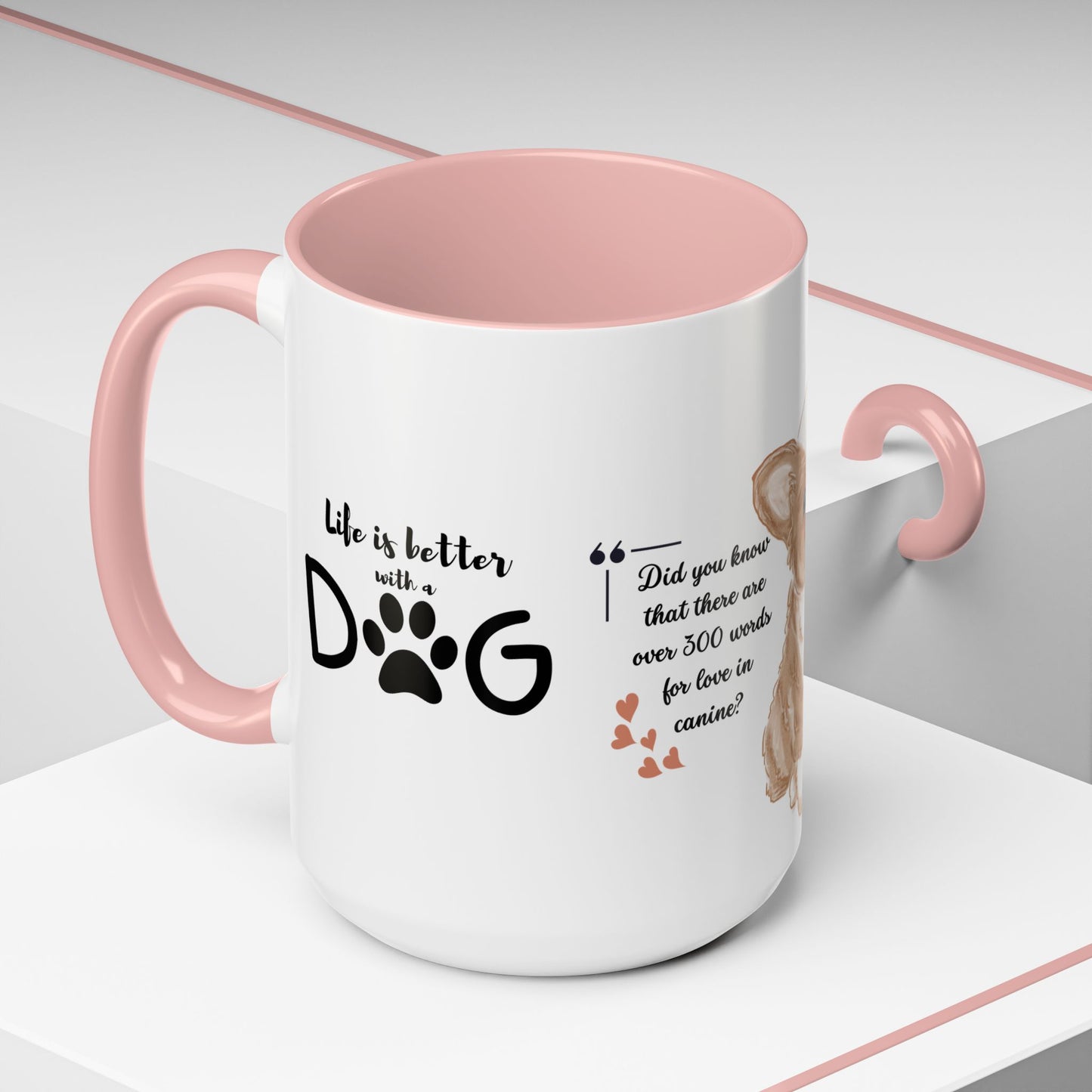 Did You Know There Are 300 Words For Love in Canine? -  Accent Coffee Mug (11, 15oz)