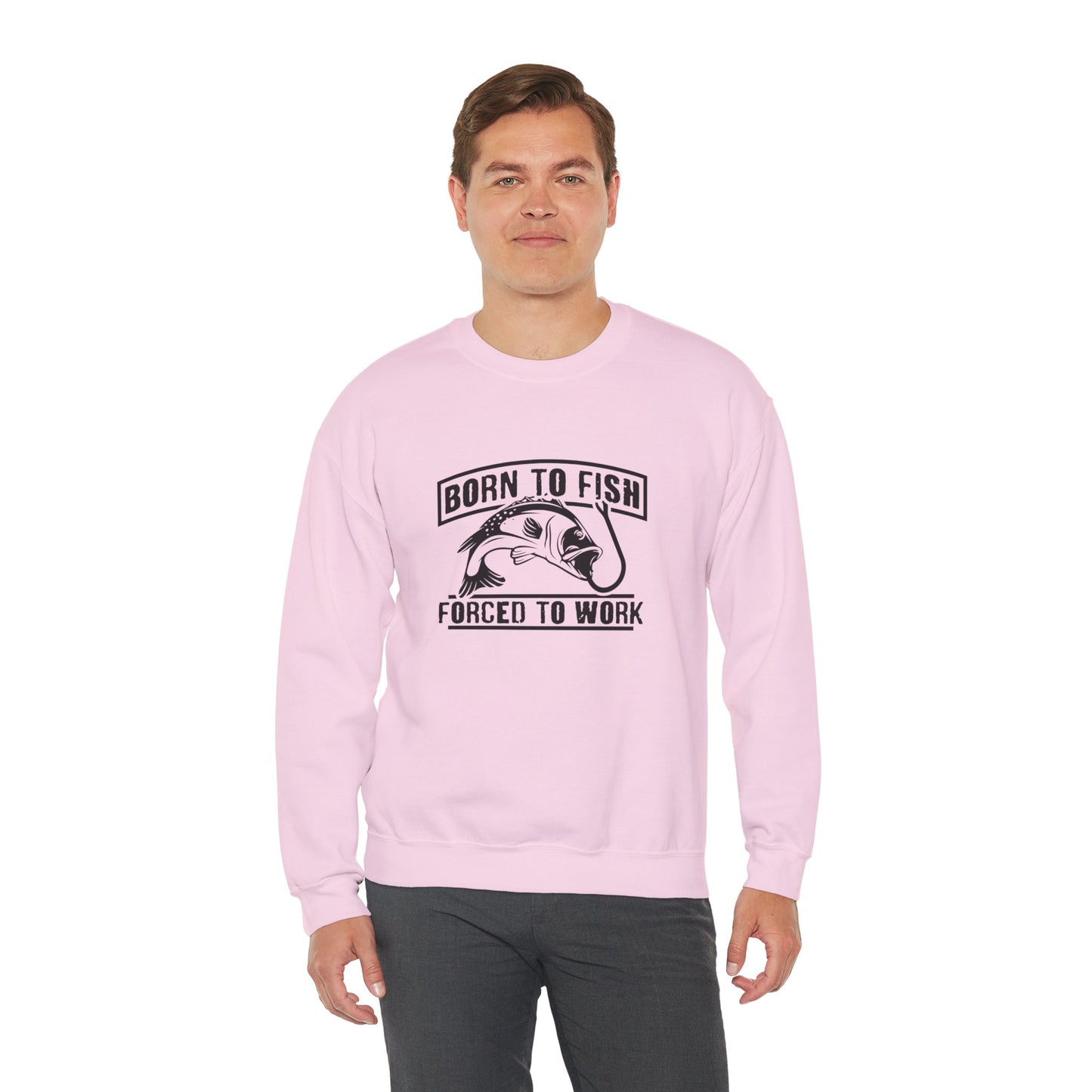 Born To Fish, forced To Work - Unisex Heavy Blend™ Crewneck Sweatshirt - 12333
