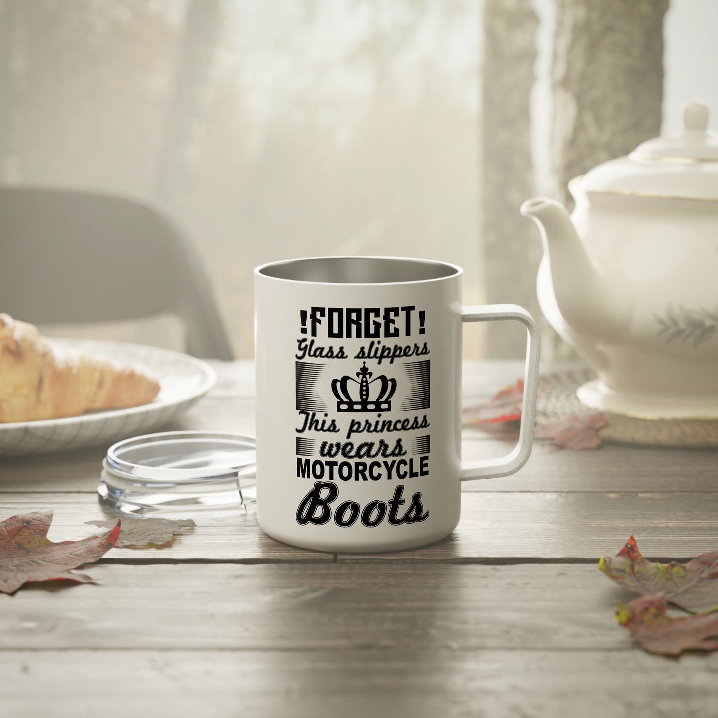 Forget Glass Slippers, This Princess Wears Motorcycle Boots - Insulated Coffee Mug, 10oz - 13513