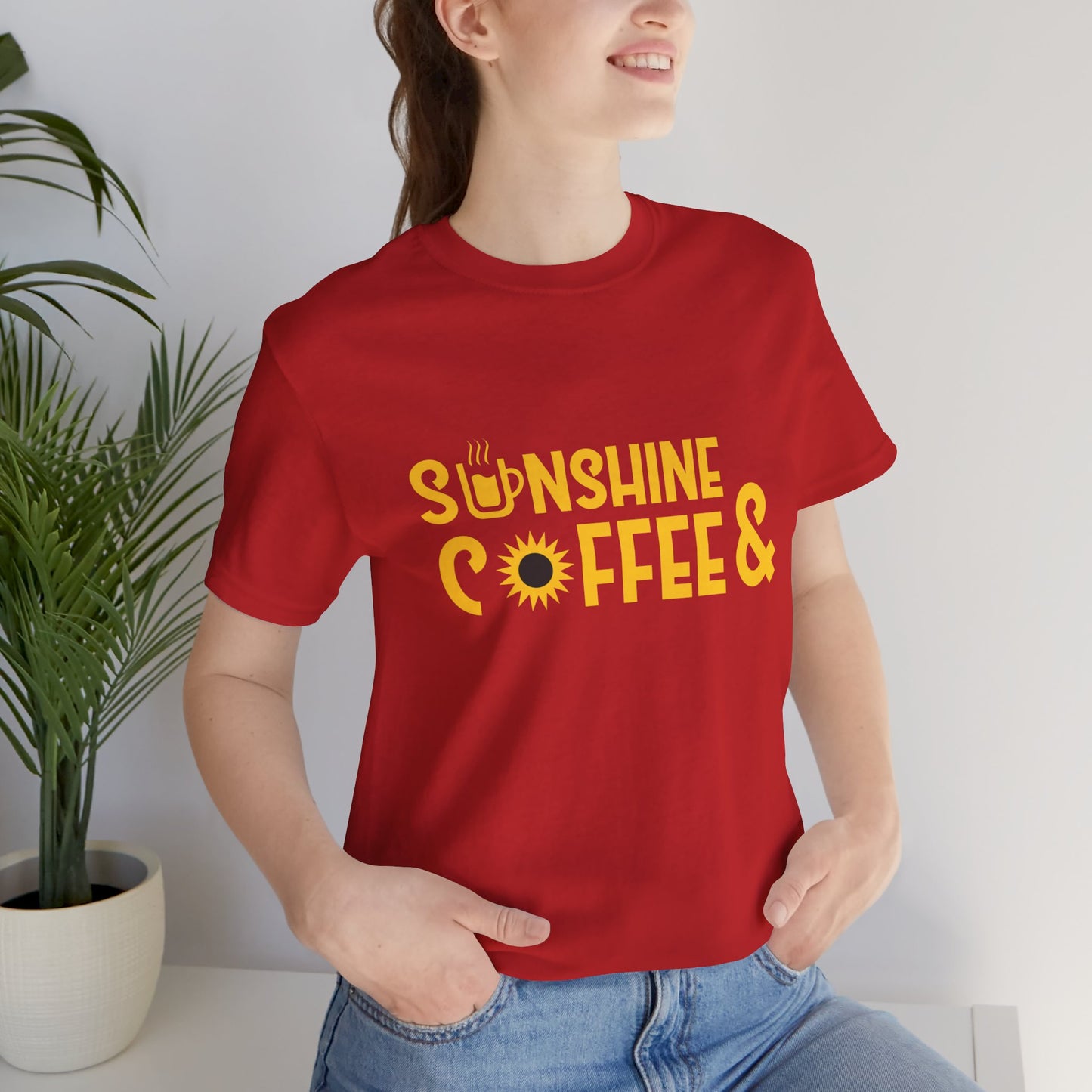 Sunshine & Coffee - Unisex Jersey Short Sleeve Tee