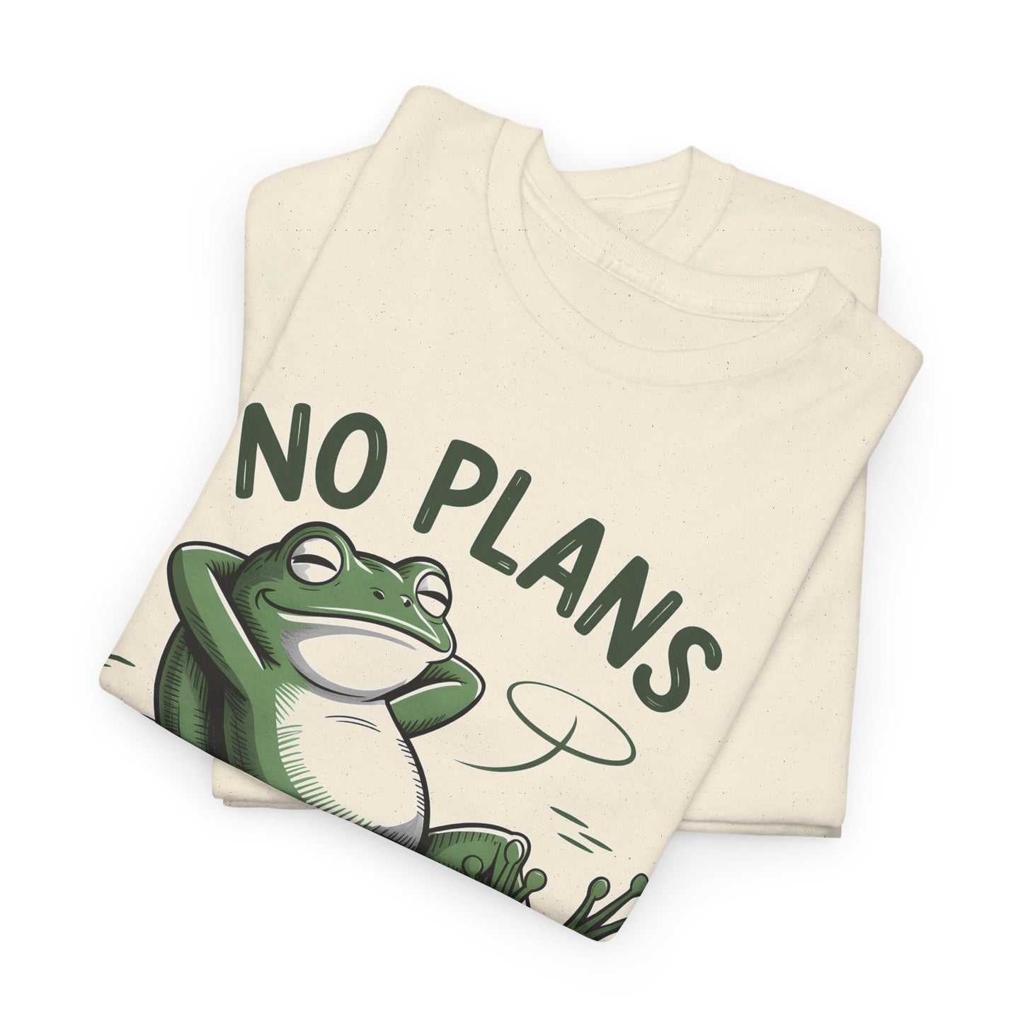 Funny Frog T-Shirt – “No Plans Just Vibes” Relaxed Graphic Tee - 14857