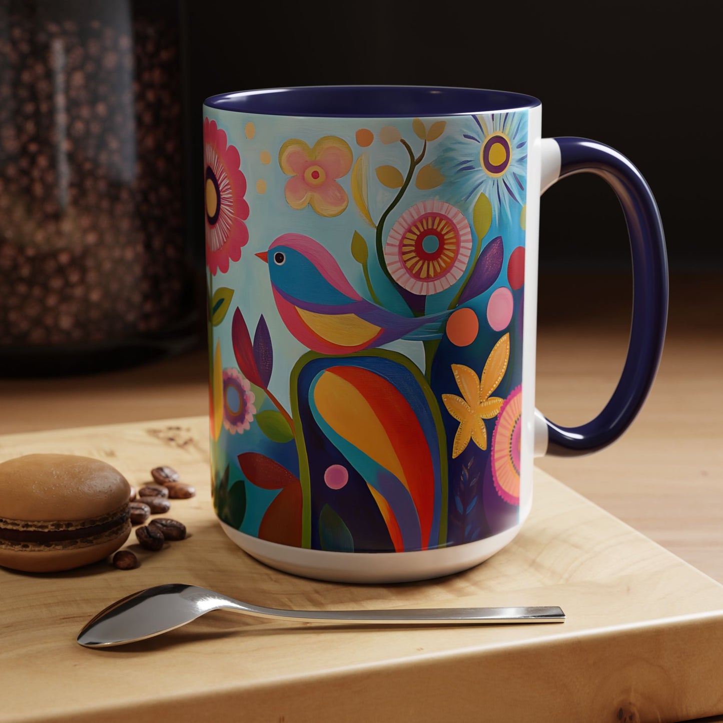 Vibrant Floral Accent Coffee Mug - Perfect for Nature Lovers and Gift Giving - 11914