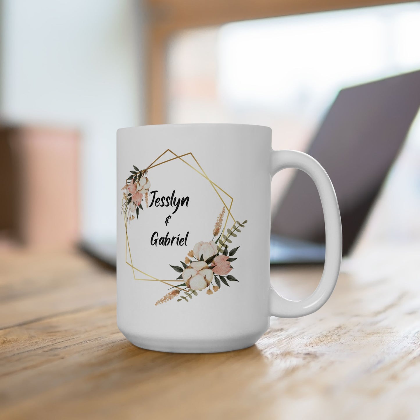 Wedding Rings, Details Customizable -  Ceramic Mug, (11oz, 15oz) - 11119