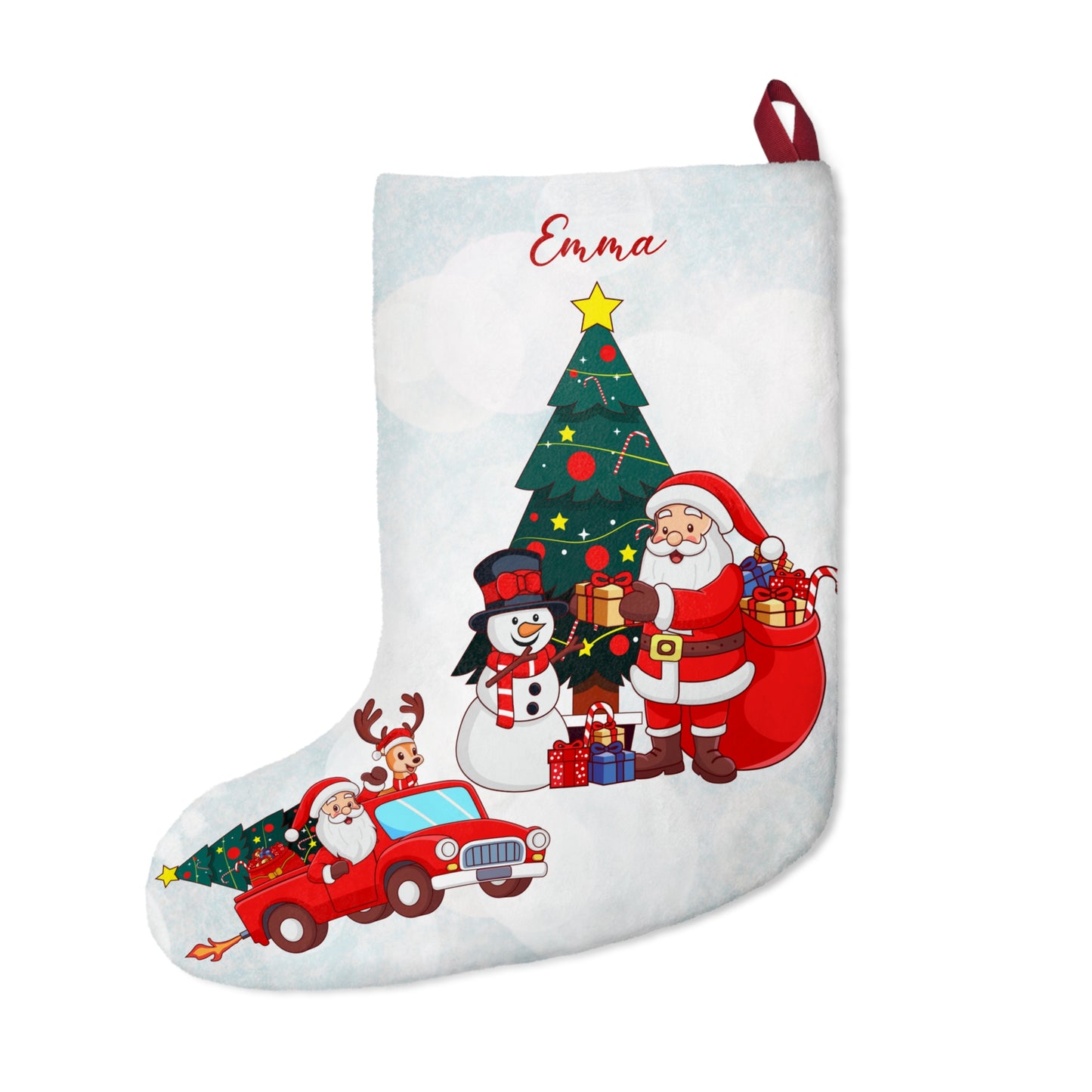 Emma, Santa's Party, Customizable - Christmas Stockings - 10435