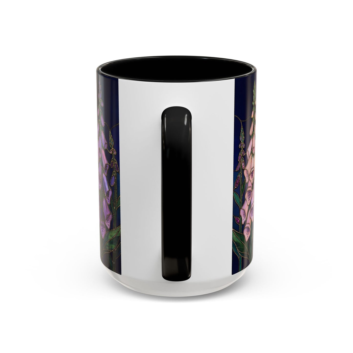 Foxglove Floral Coffee Mug — Stained Glass Design (11/15oz) - 14565