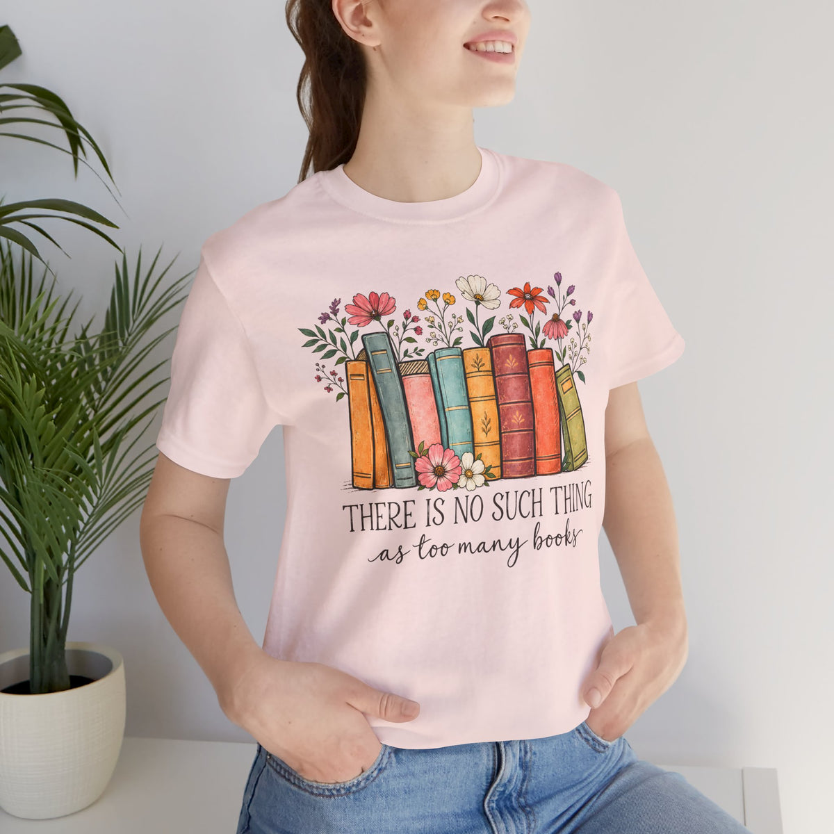 Book Lover T-Shirt,  Vintage Floral Bookshelf Tee - 14524