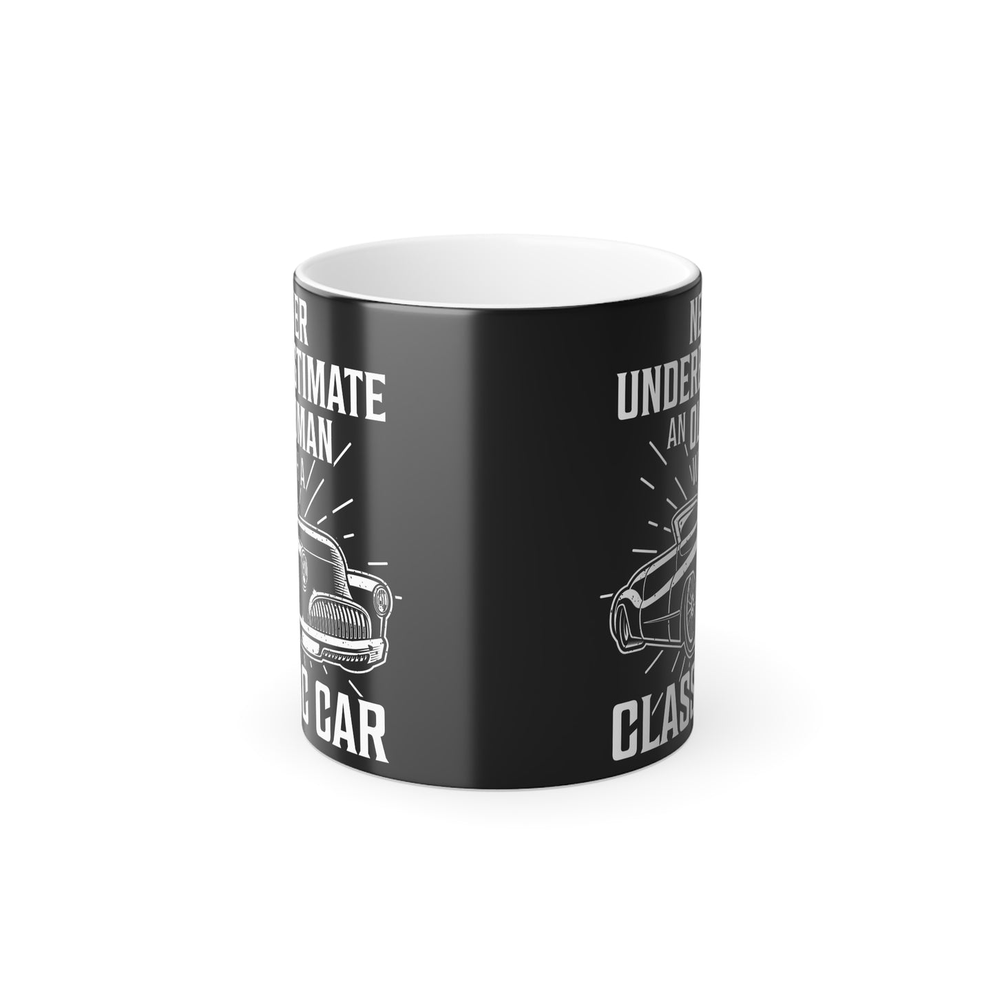 Never Underestimate An Old Man With A Classic Car - Color Morphing Mug, 11oz - 12959