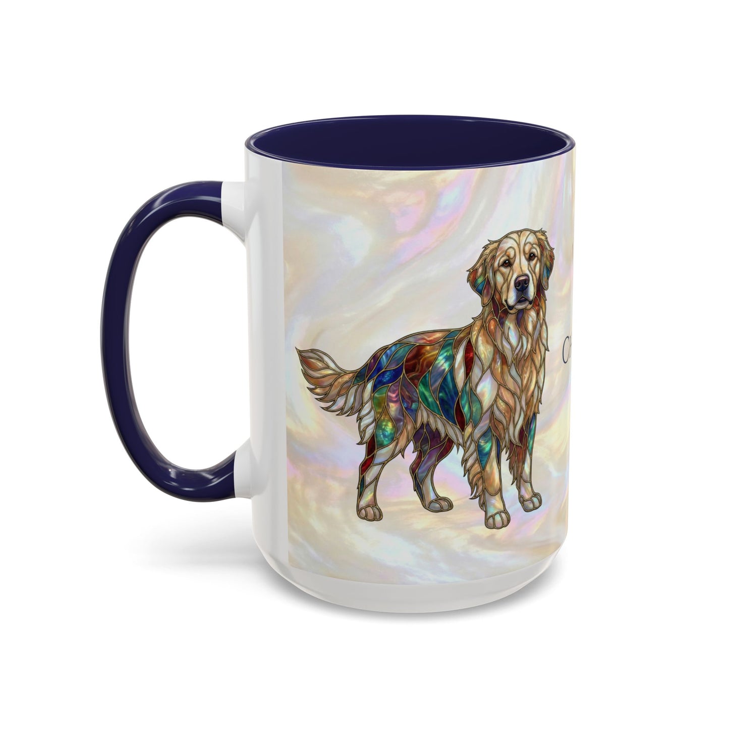 Personalized Golden Retriever Coffee Mug - Stained Glass Design 11/15oz - 14534