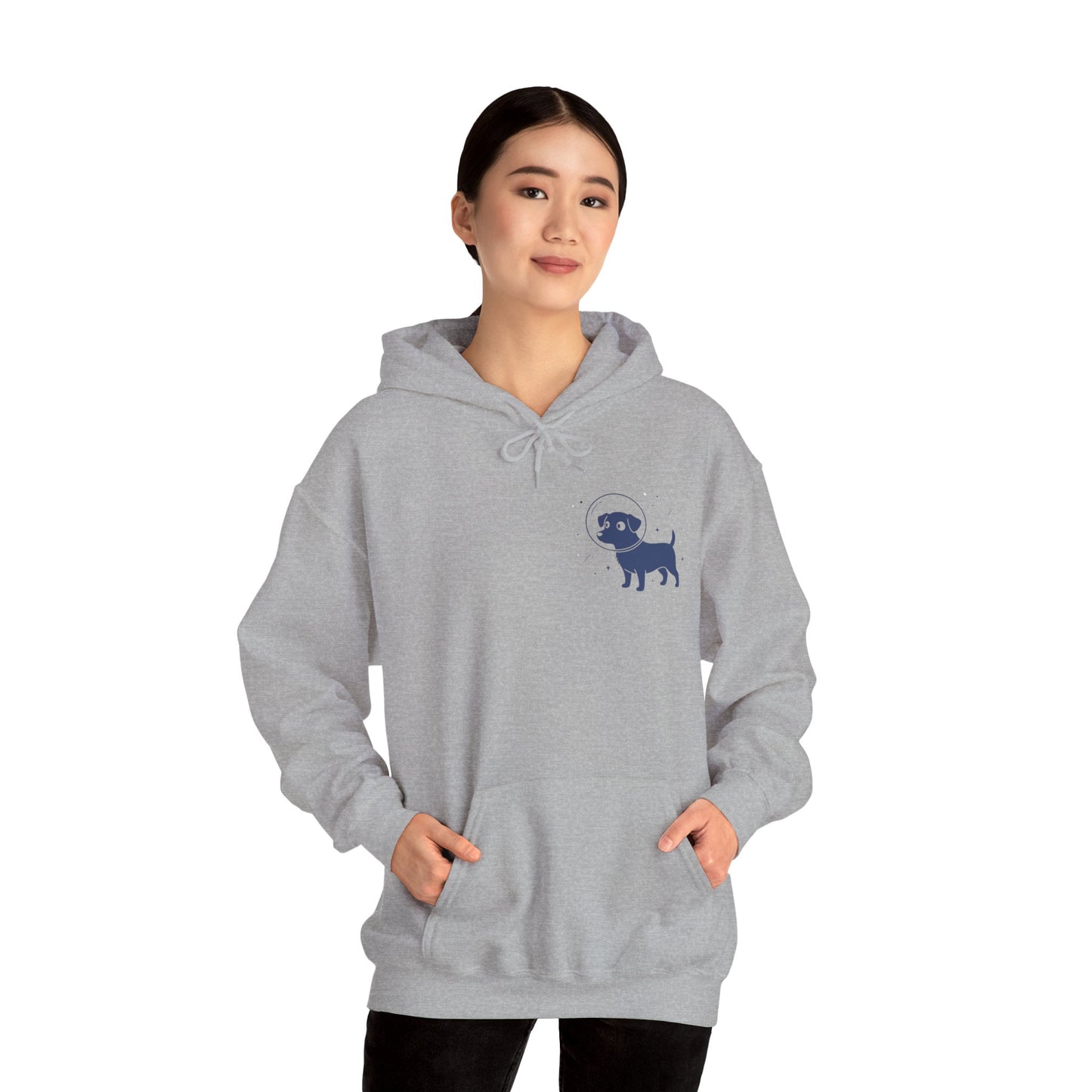 Dog in Space Hoodie – Space Puppy Graphic Hooded Sweatshirt, Unisex Heavy Blend™ - 14679