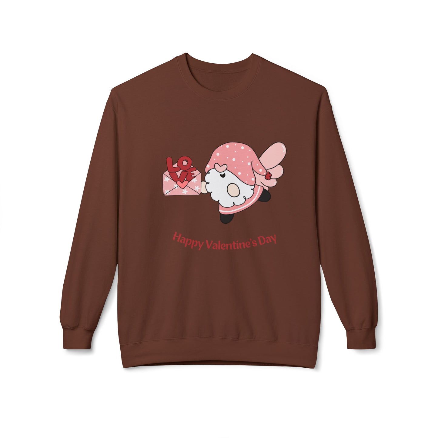 Gnome, Happy Valentine's Day - Unisex Midweight Softstyle Fleece Crewneck Sweatshirt - 11349