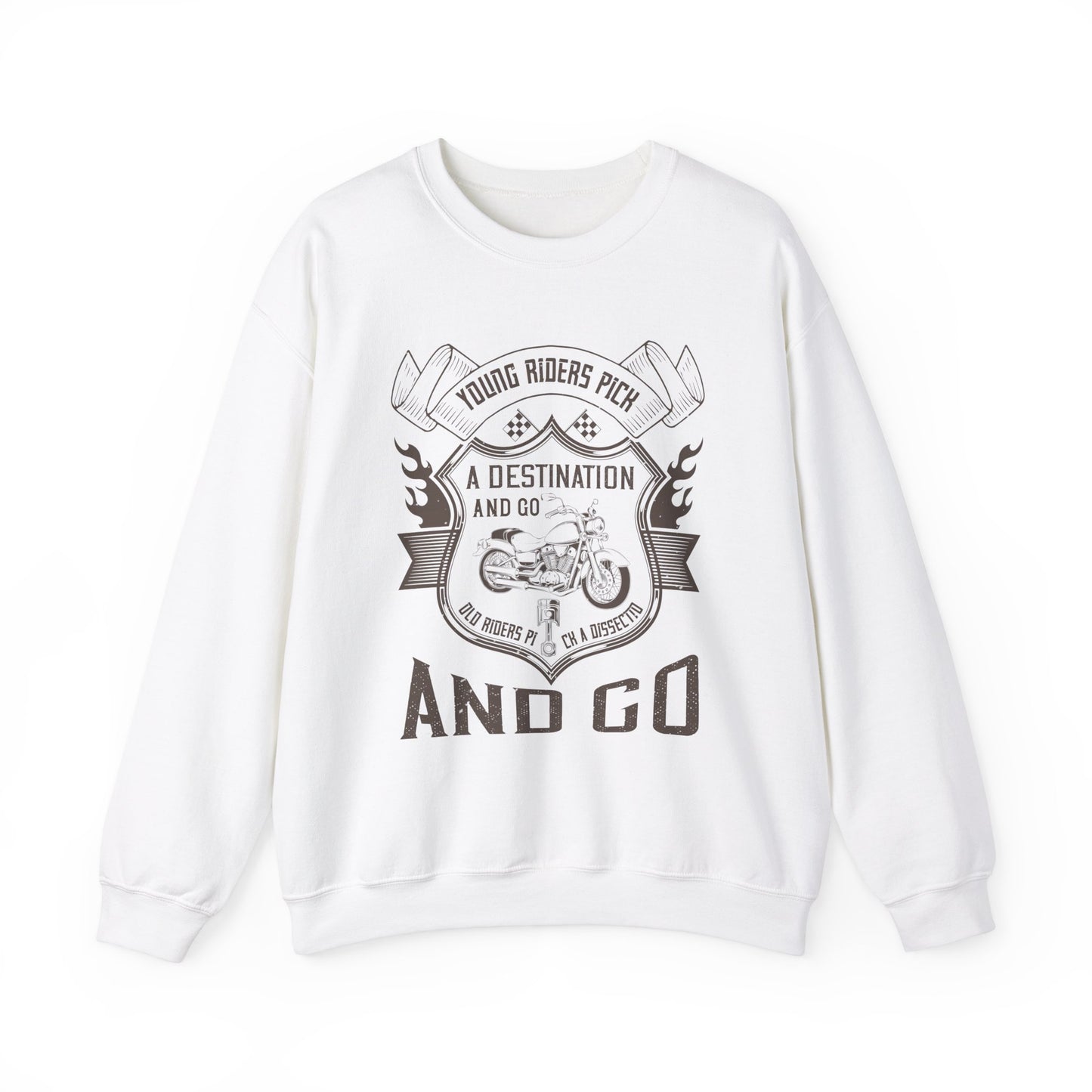 Young Riders Pick a Destination and Go, Old Riders Pick a Dissection and Go - Unisex Heavy Blend™ Crewneck Sweatshirt