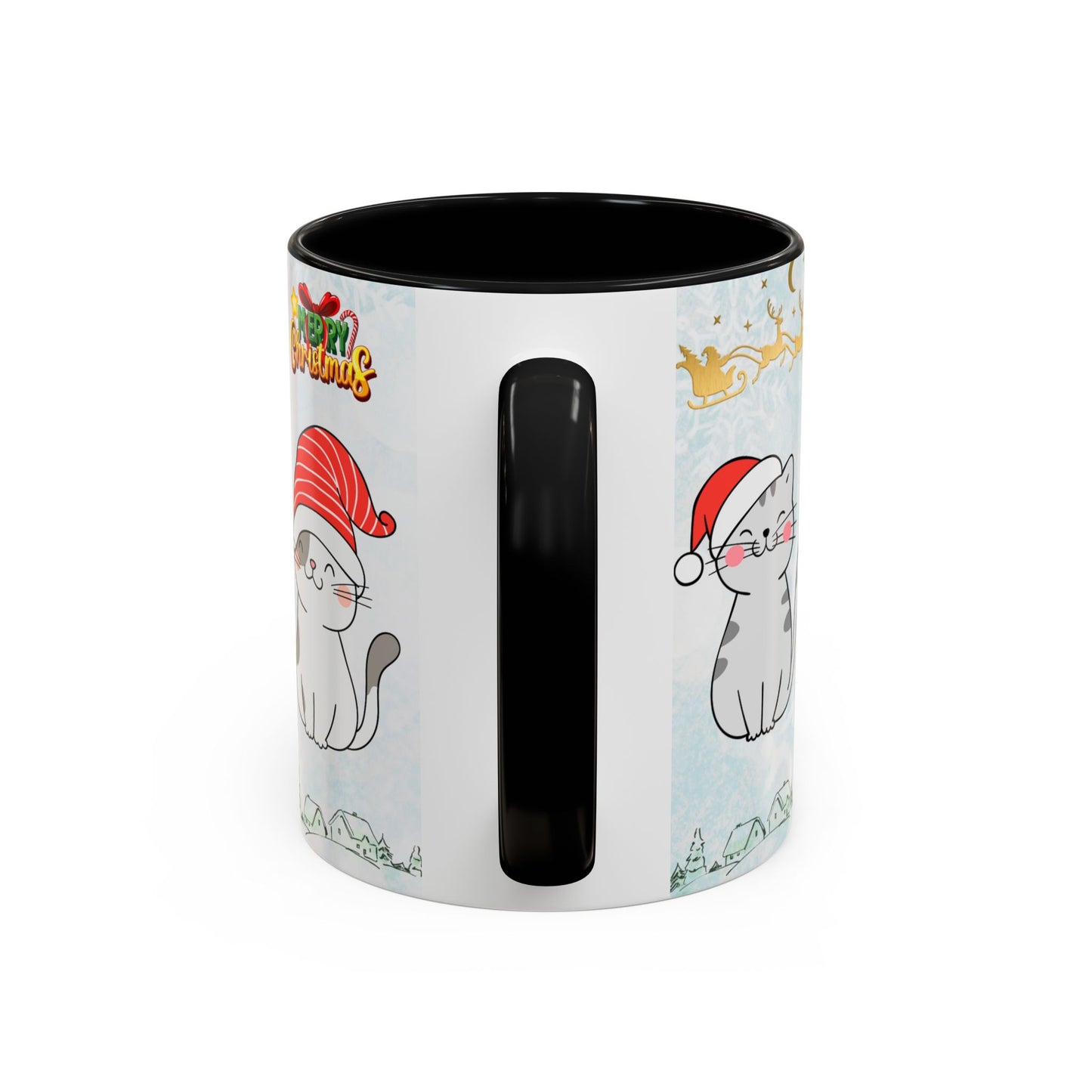 Merry Christmas, Cats - Accent Coffee Mug (11, 15oz)