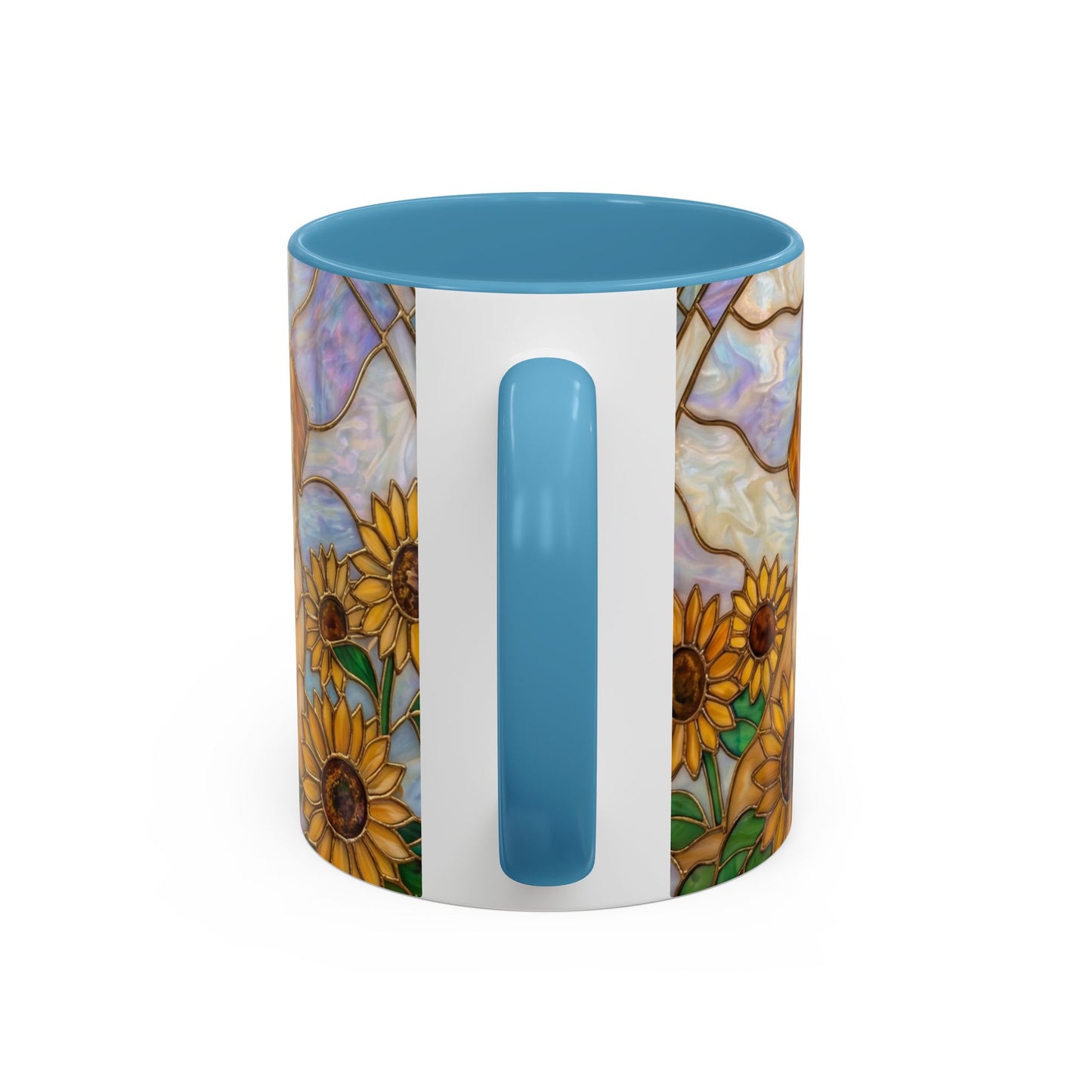 Sunflower Golden Retriever P uppiesAccent Coffee Mug –  Stained Glass Design (11/15 oz) - 14527