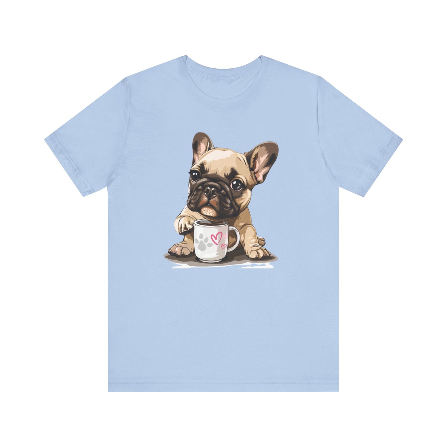 Morning Brew with Frenchie - Unisex Jersey Short Sleeve Tee