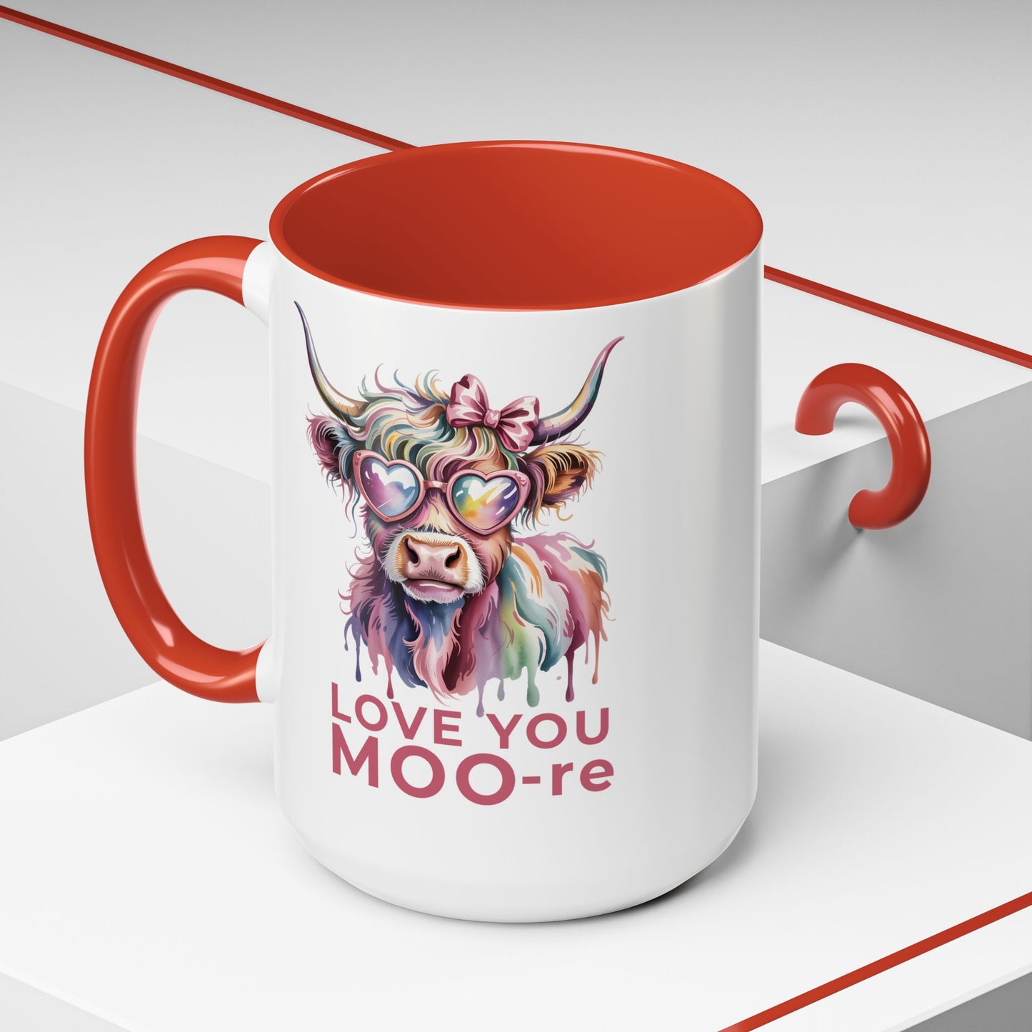 Love You Moo-re Highland Cow Mug – Cute Valentine’s Day Coffee Cup, Funny Romantic Gift for Her or Him (11oz / 15oz) - 14785