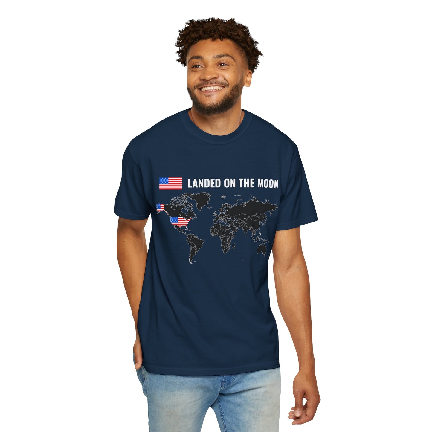 USA, Moon Landing Unisex T-Shirt | Vintage Space Vibe, July 4th - 13735