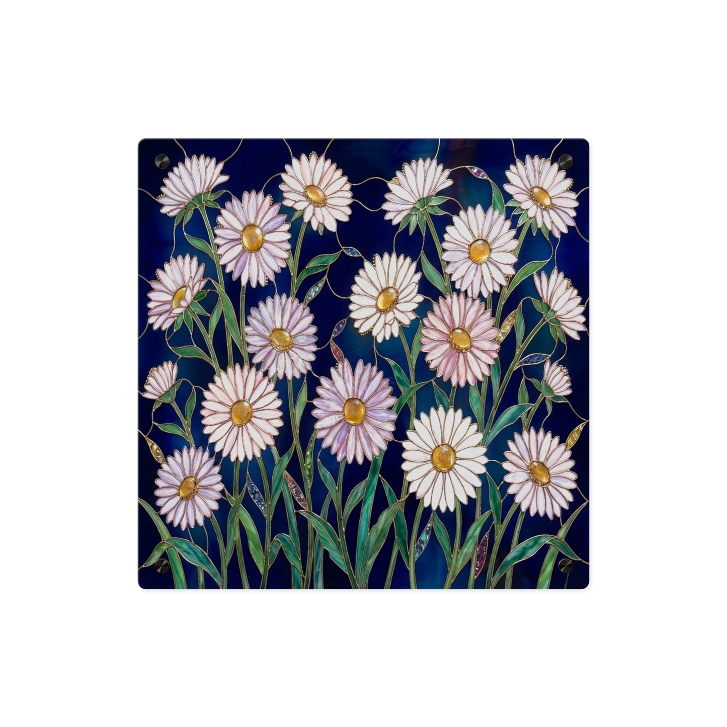 Aster Field Acrylic Wall Art Panel — Floral Home Décor - 14607