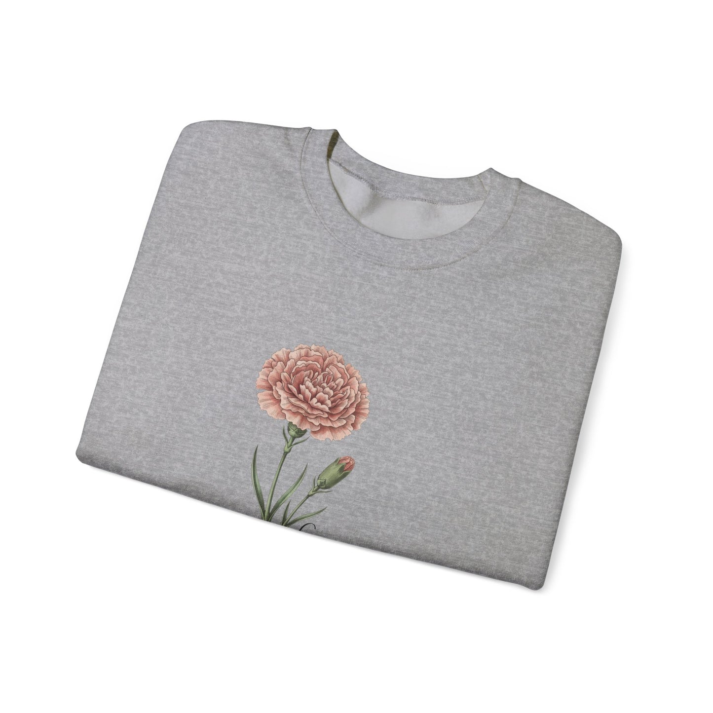 January Carnation Crewneck Sweatshirt — Customizable - 14673
