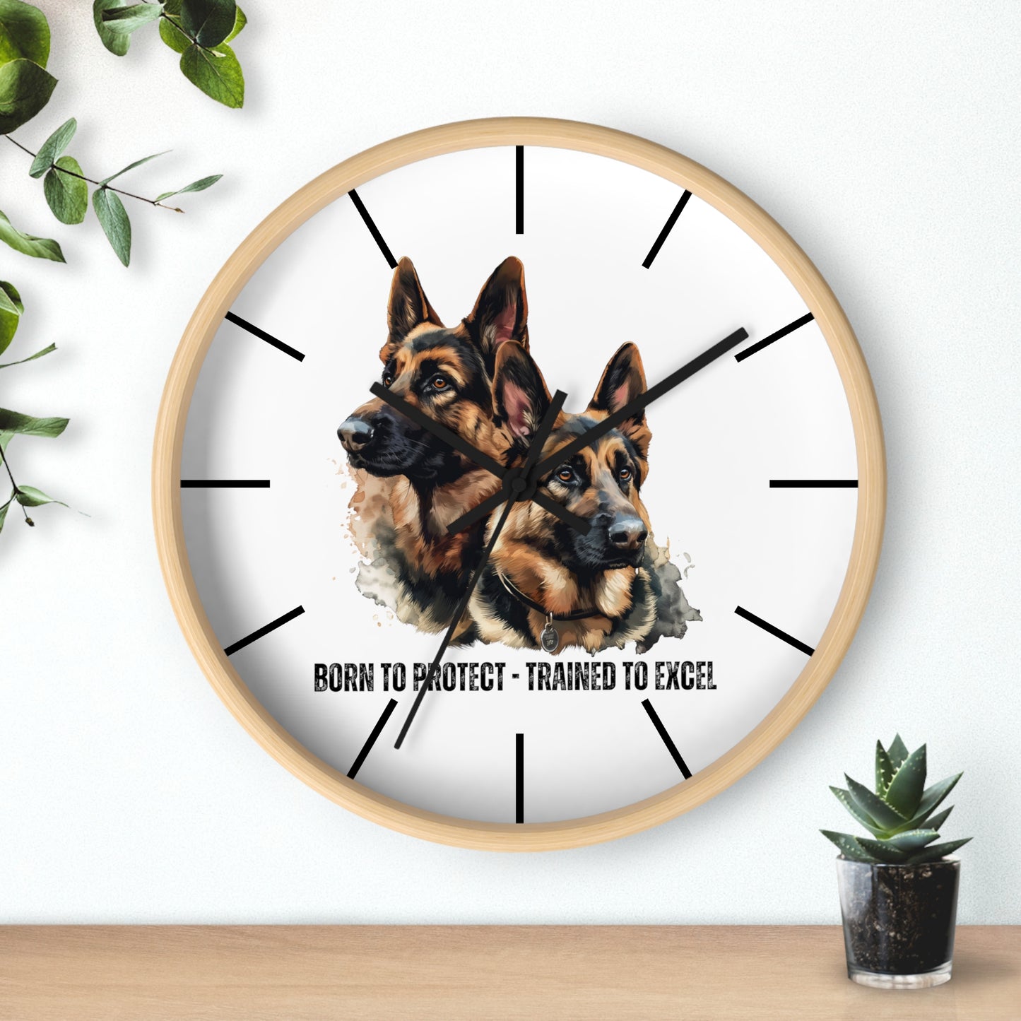 German Shepherds: Born to Protect - Wall Clock