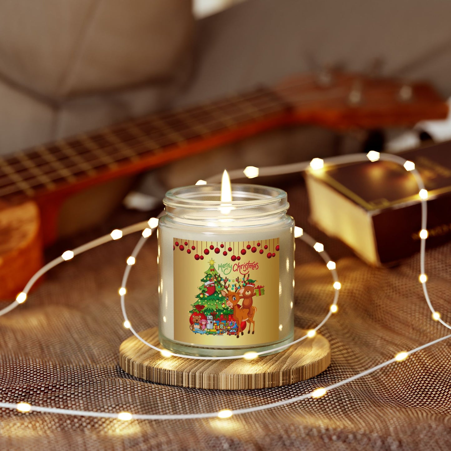 Merry Christmas - Scented Candles, Coconut Apricot Wax (4oz, 9oz)