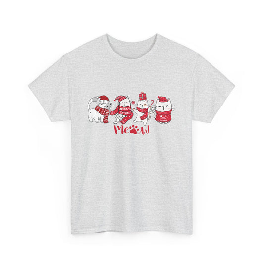 Cats, Merry Christmas - Unisex Heavy Cotton Tee - 10075