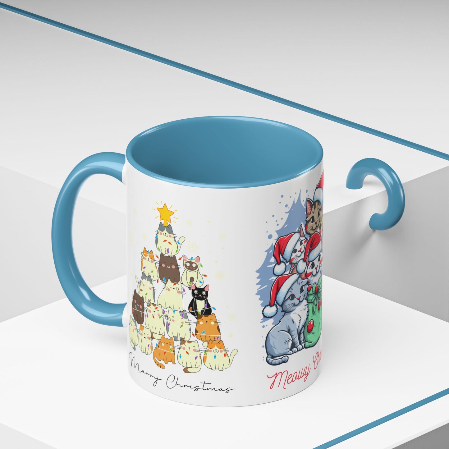 Meowy Christmas - Accent Coffee Mug (11, 15oz)