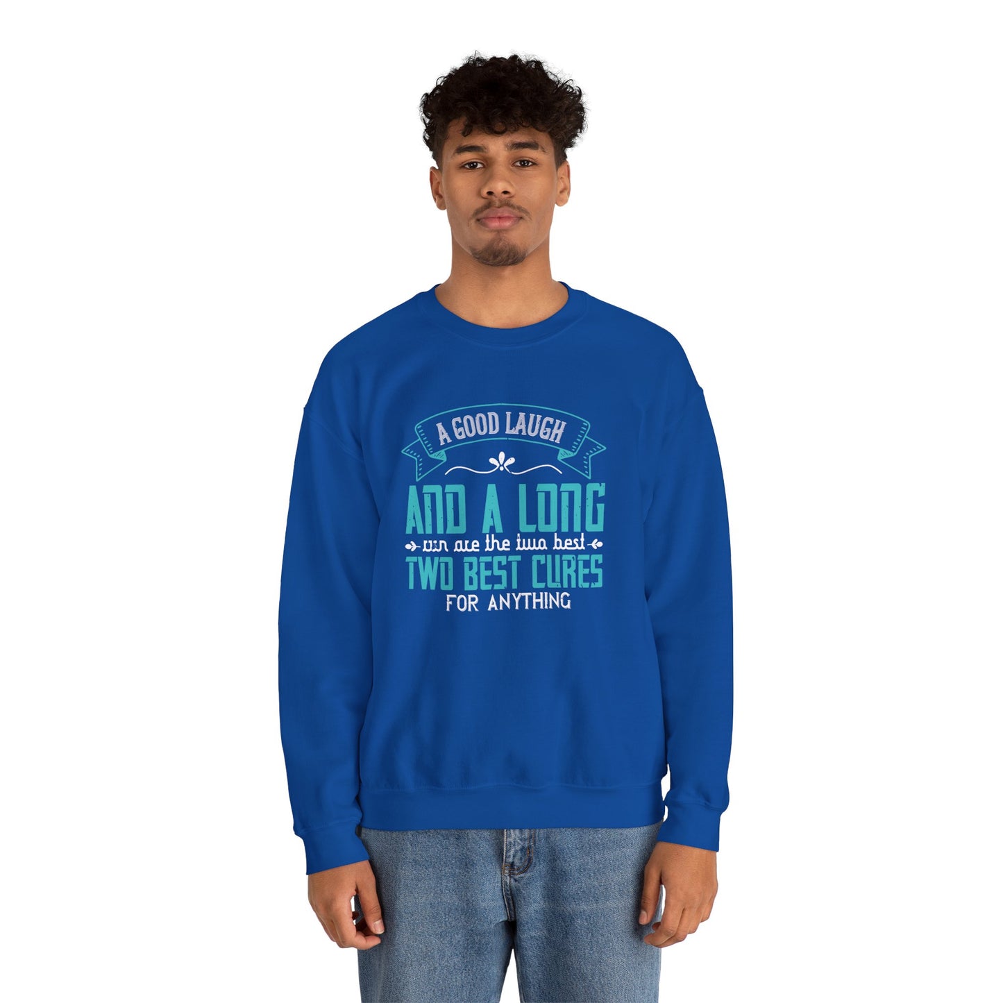 A Good Laugh & A Long Run Are The Best Two Cures For Anything - Unisex Heavy Blend™ Crewneck Sweatshirt