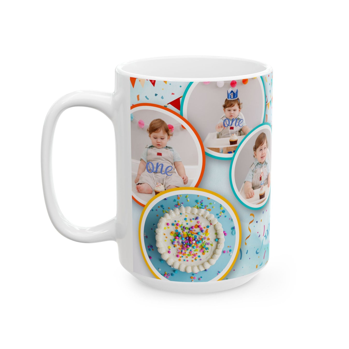 Personalized Birthday Mug, Custom Celebration Cup for Kids, 1st Birthday Gift, Party Favor, Photo Mug - 13996