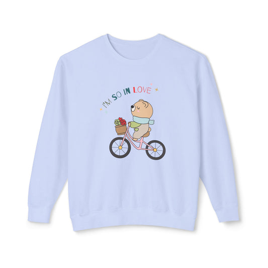 Baby Bear, I'm So in Love - Unisex Lightweight Crewneck Sweatshirt - 11427