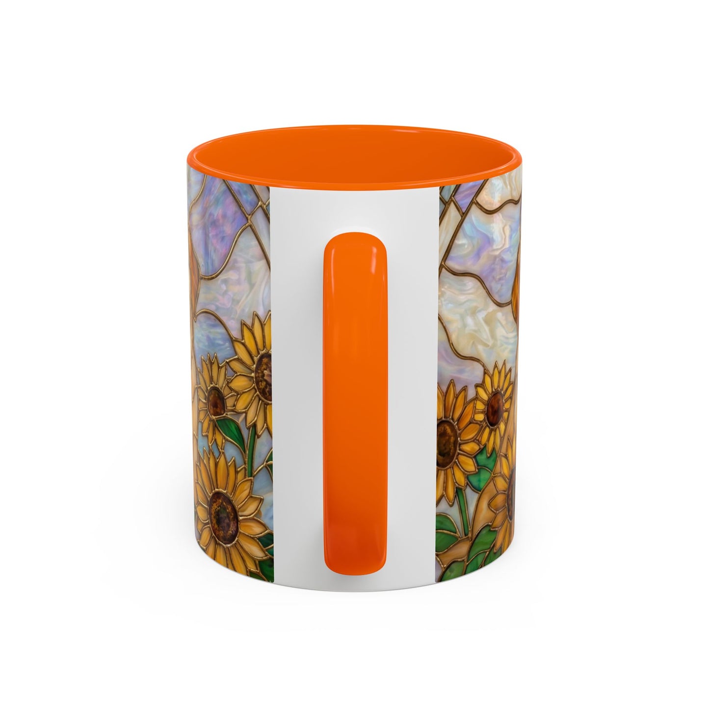 Sunflower Golden Retriever P uppiesAccent Coffee Mug –  Stained Glass Design (11/15 oz) - 14527